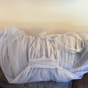 Selfie Leslie Light Blue Backless Dress